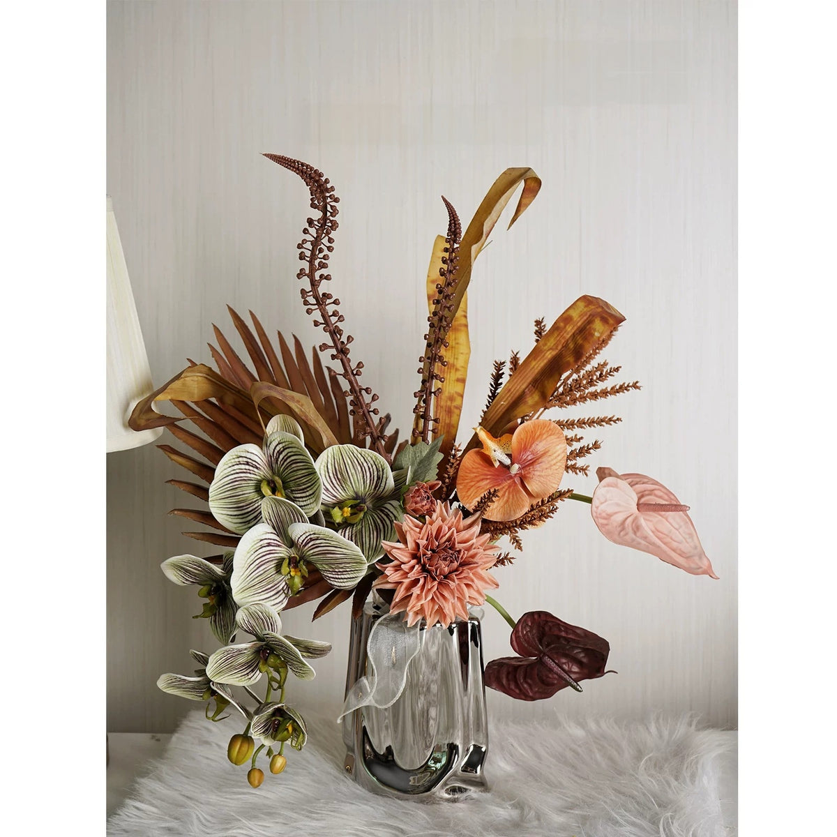 ValarFlower Wabi Sabi Artificial Flower Arrangement, Luxury Autumn Floral Decor for Living Room and Event Styling VB-278