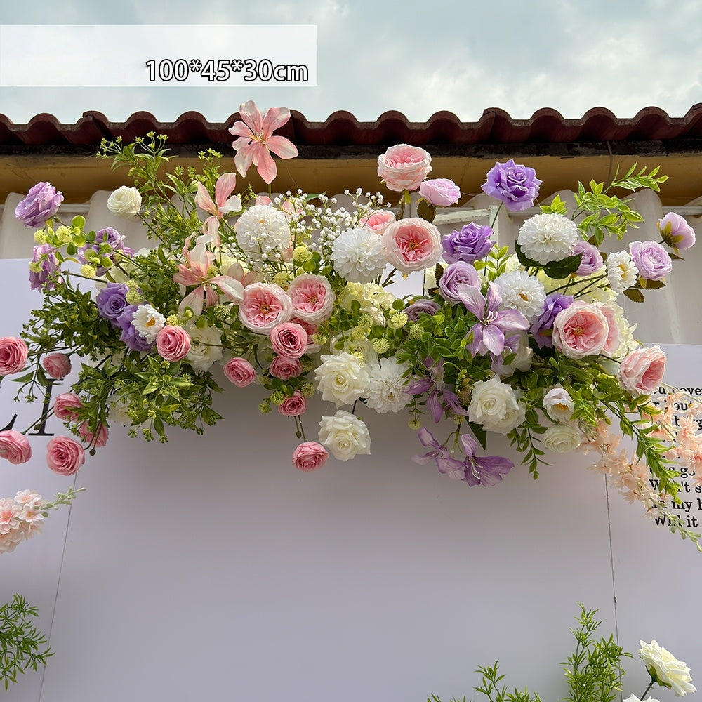 Valar Flower Whimsical Garden-Style Aisle Floral Runner with Phalaenopsis — Artificial Wedding Ceremony & Engagement Decor Set WF-107