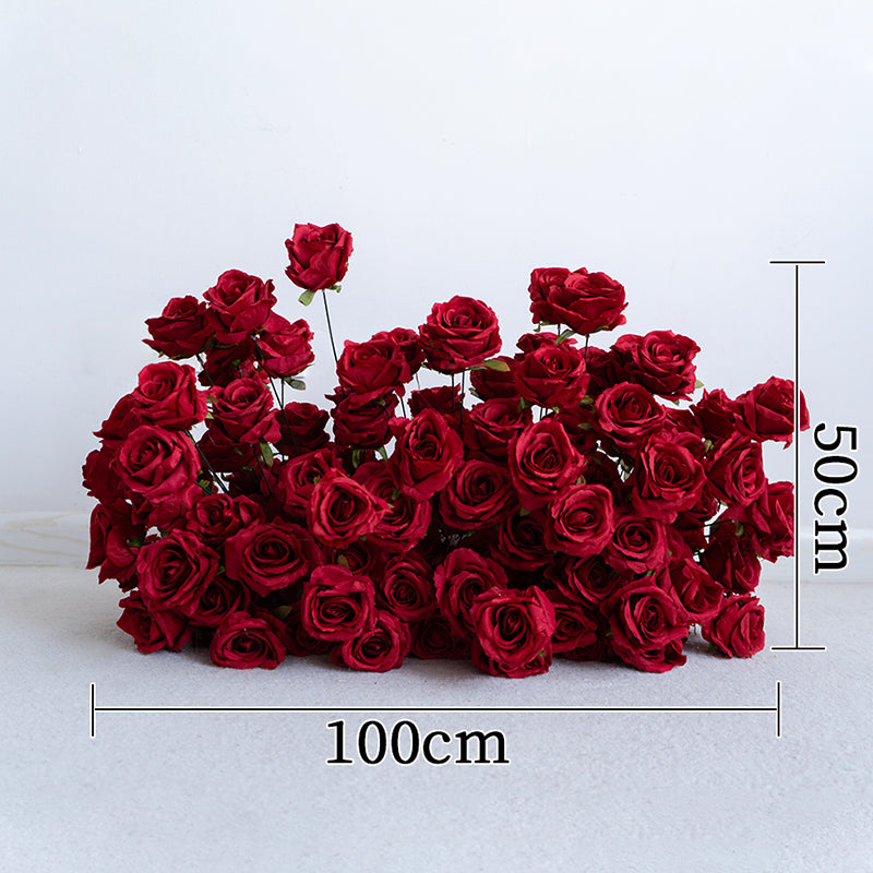 Red Rose Wedding Backdrop, Floral Arrangement Display, Event Decor and Reception Decoration FA-226