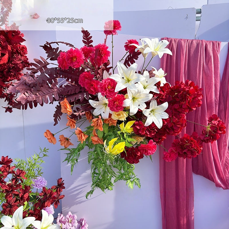 Valar Flower Red Wedding Aisle Artificial Flower Arrangements for Ceremony Backdrop & Venue Decoration WF-103