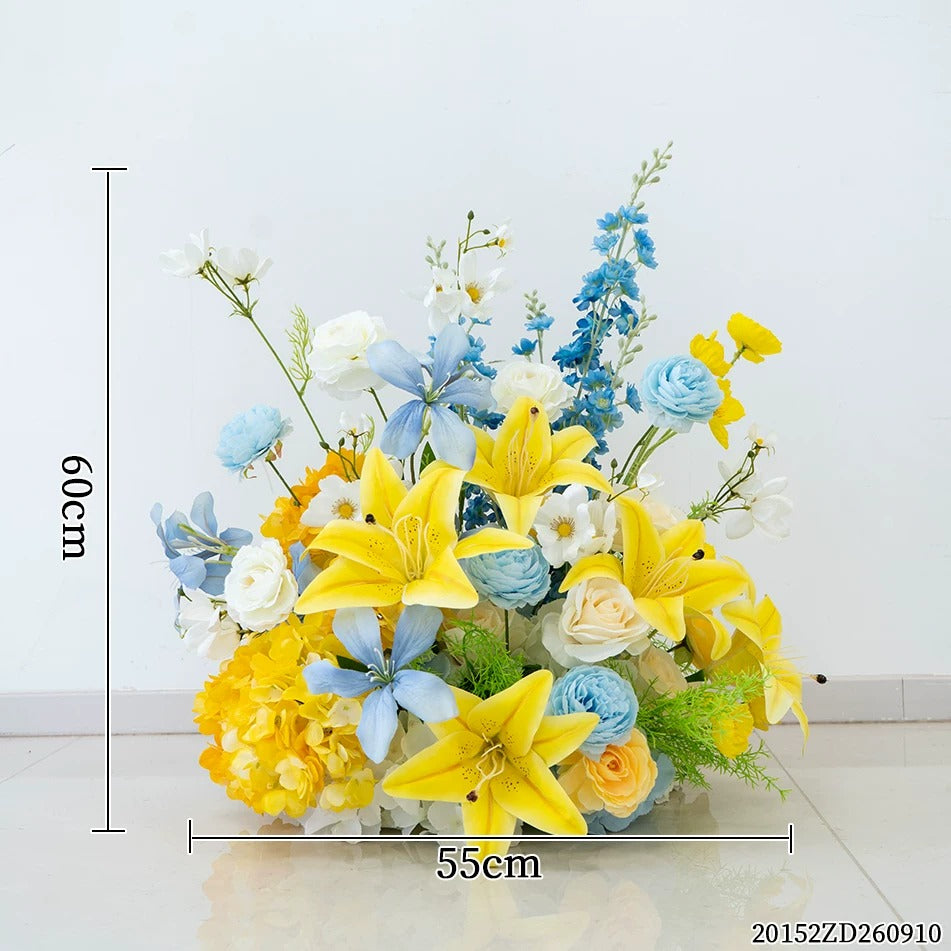 Arreglo de flores artificiales en durazno y blanco – Conjunto romántico para mesa de evento y decoración de señalización FA-263