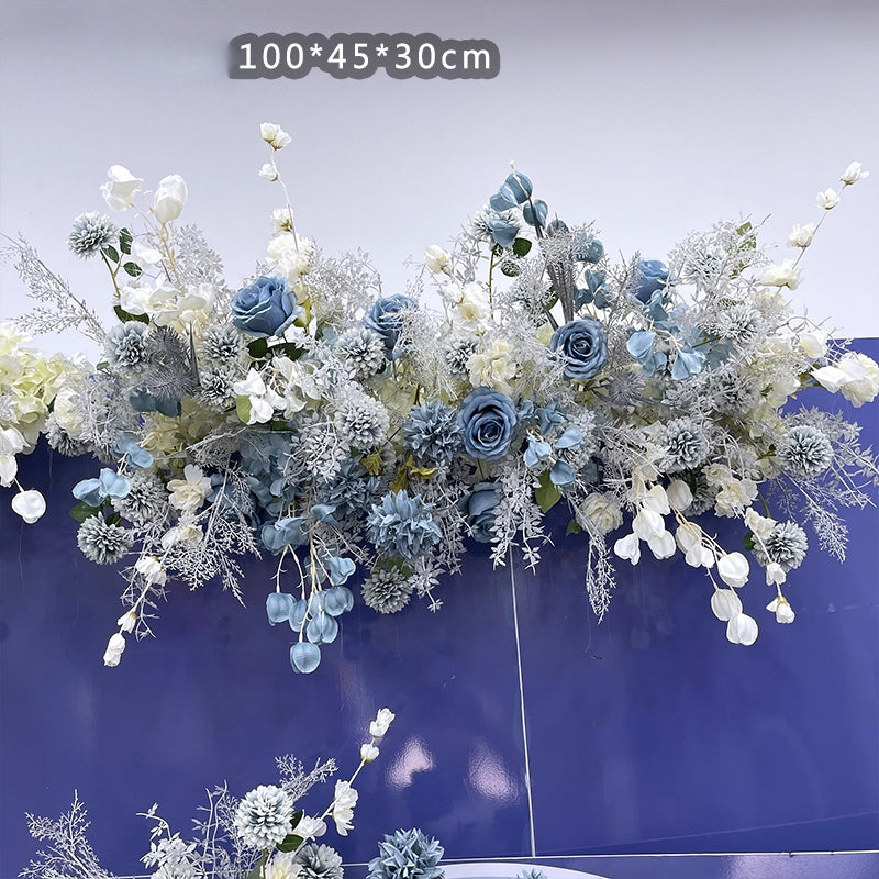 Configuración de flores artificiales inspiradas en la primavera – Conjunto de flores artificiales azules y amarillas para eventos FA-264