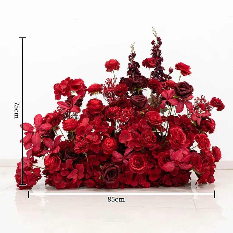ValarFlower Burgundy Red Artificial Flower Arrangement Set, Luxury Rose Floral Decor for Wedding and Event Styling FA-374