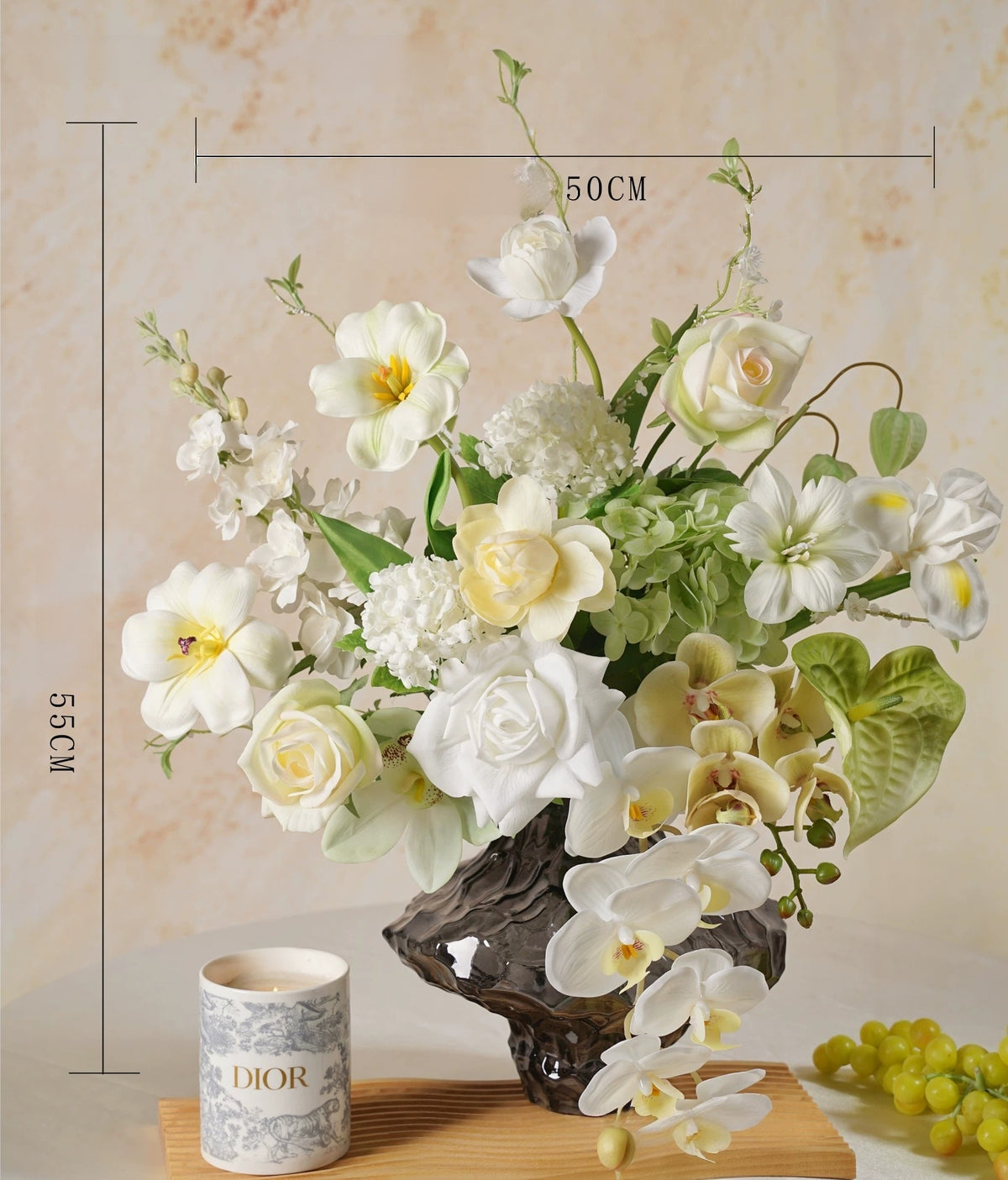 Elegantes Blumenstrauß-Arrangement mit Herbstmotiv | Luxuriöse Kunstblumen für Hochzeiten und Inneneinrichtung VB-113 (ohne Vase)
