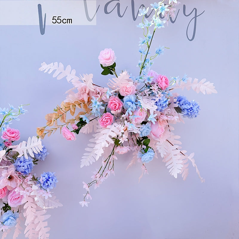 Valar Flower Pastel Pink and Blue Artificial Flower Aisle Arrangement for Wedding Ceremony Decor WF-102