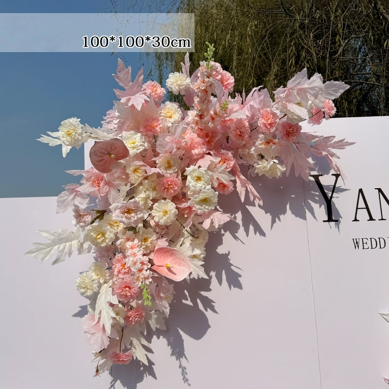 Configuración de flores artificiales inspiradas en la primavera – Conjunto de flores artificiales azules y amarillas para eventos FA-264