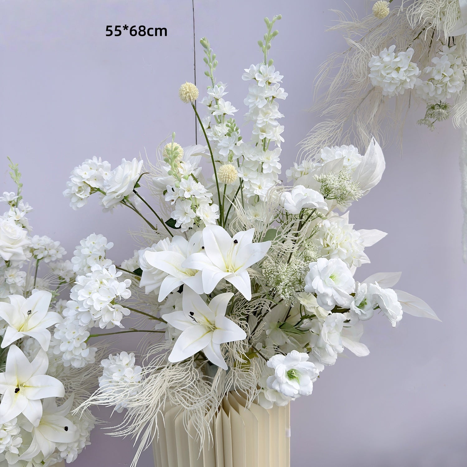 Configuración de flores artificiales inspiradas en la primavera – Conjunto de flores artificiales azules y amarillas para eventos FA-264