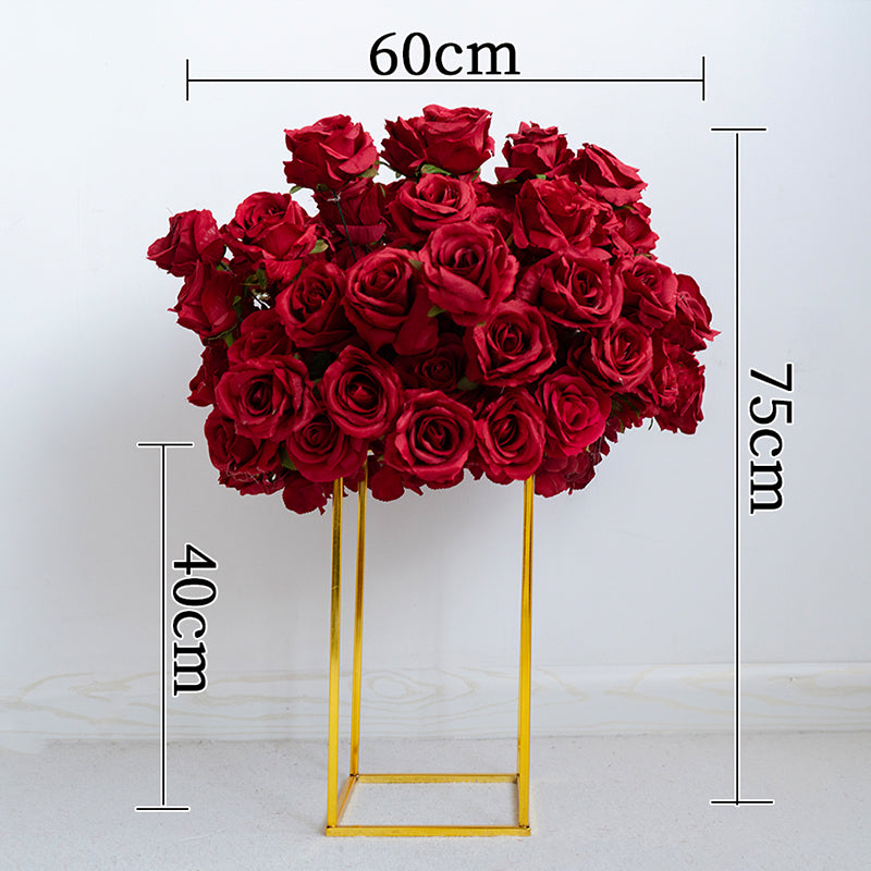 Red Rose Wedding Backdrop, Floral Arrangement Display, Event Decor and Reception Decoration FA-226