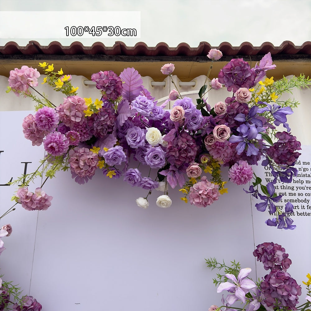 Valar Flower Rose Purple Wedding Aisle Floral Runner — Artificial Ceremony Flowers & Decorative Arrangements WF-114