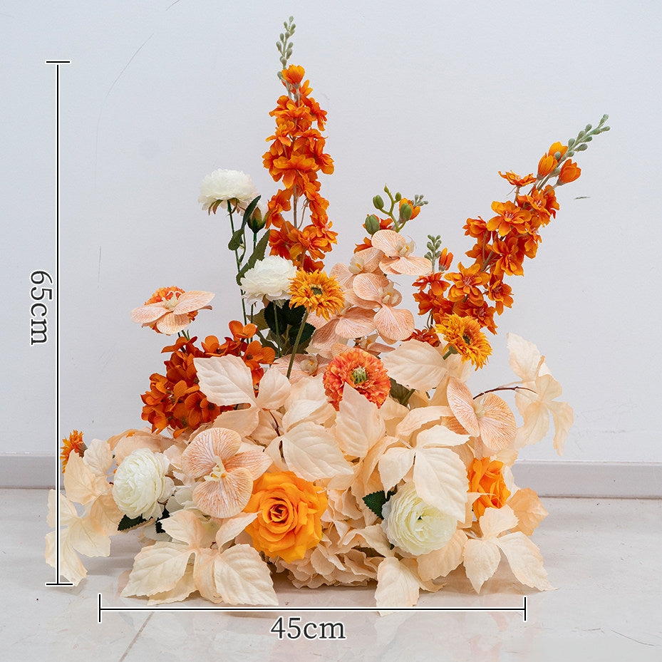 ValarFlower Orange Artificial Floral Installation Set, Wedding Ceremony Backdrop Decor FA-364