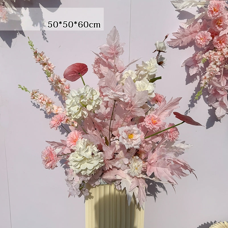 Configuración de flores artificiales inspiradas en la primavera – Conjunto de flores artificiales azules y amarillas para eventos FA-264