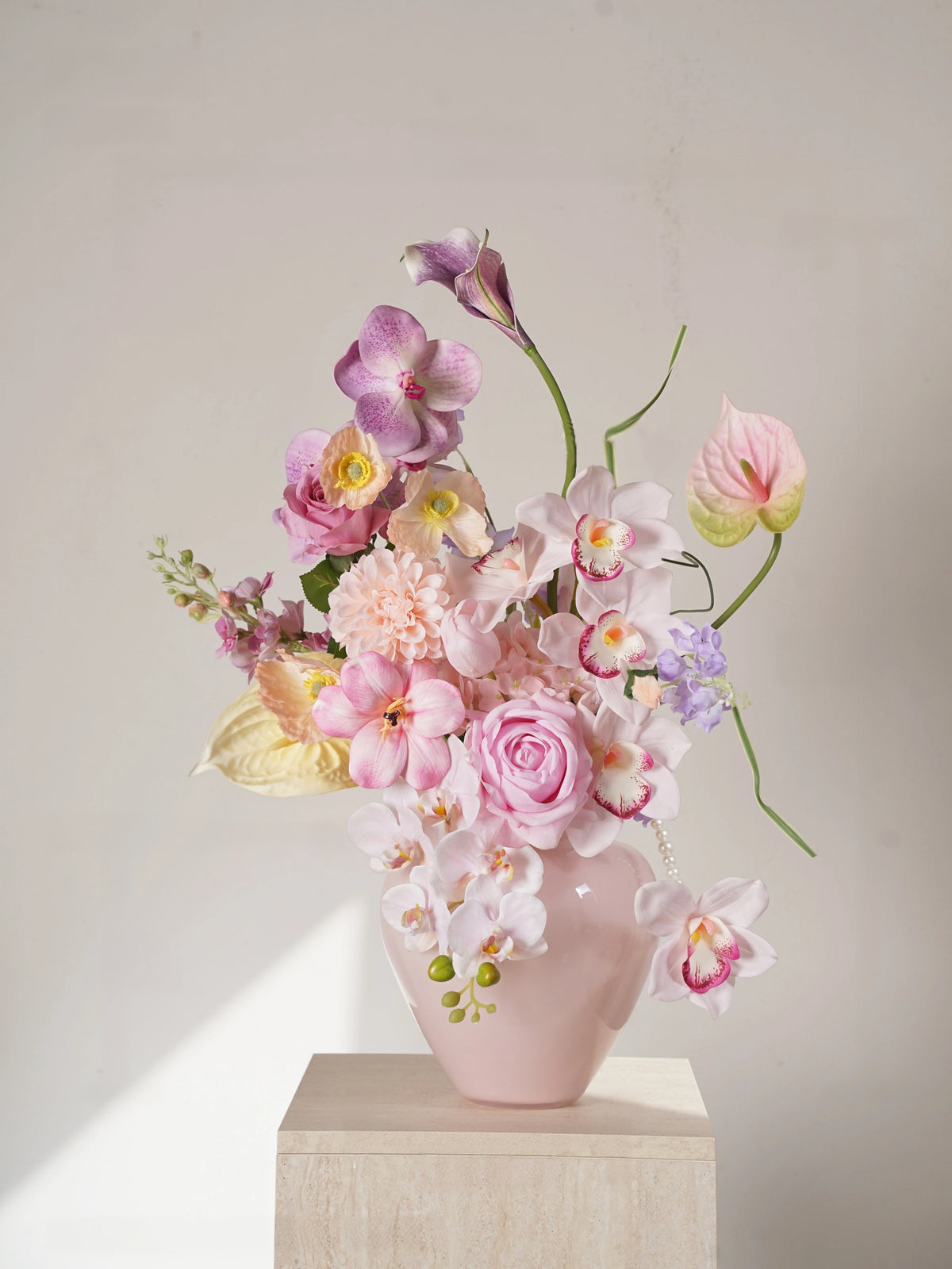Elegantes Blumenstrauß-Arrangement mit Herbstmotiv | Luxuriöse Kunstblumen für Hochzeiten und Inneneinrichtung VB-113 (ohne Vase)