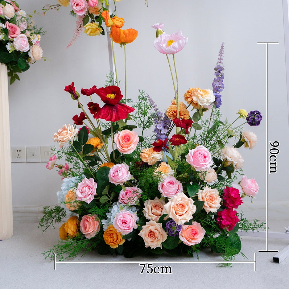 Buntes Kunstblumen-Set – Freistehende Kunstblumeninstallation für Hochzeits- und Eventdekoration FA-243