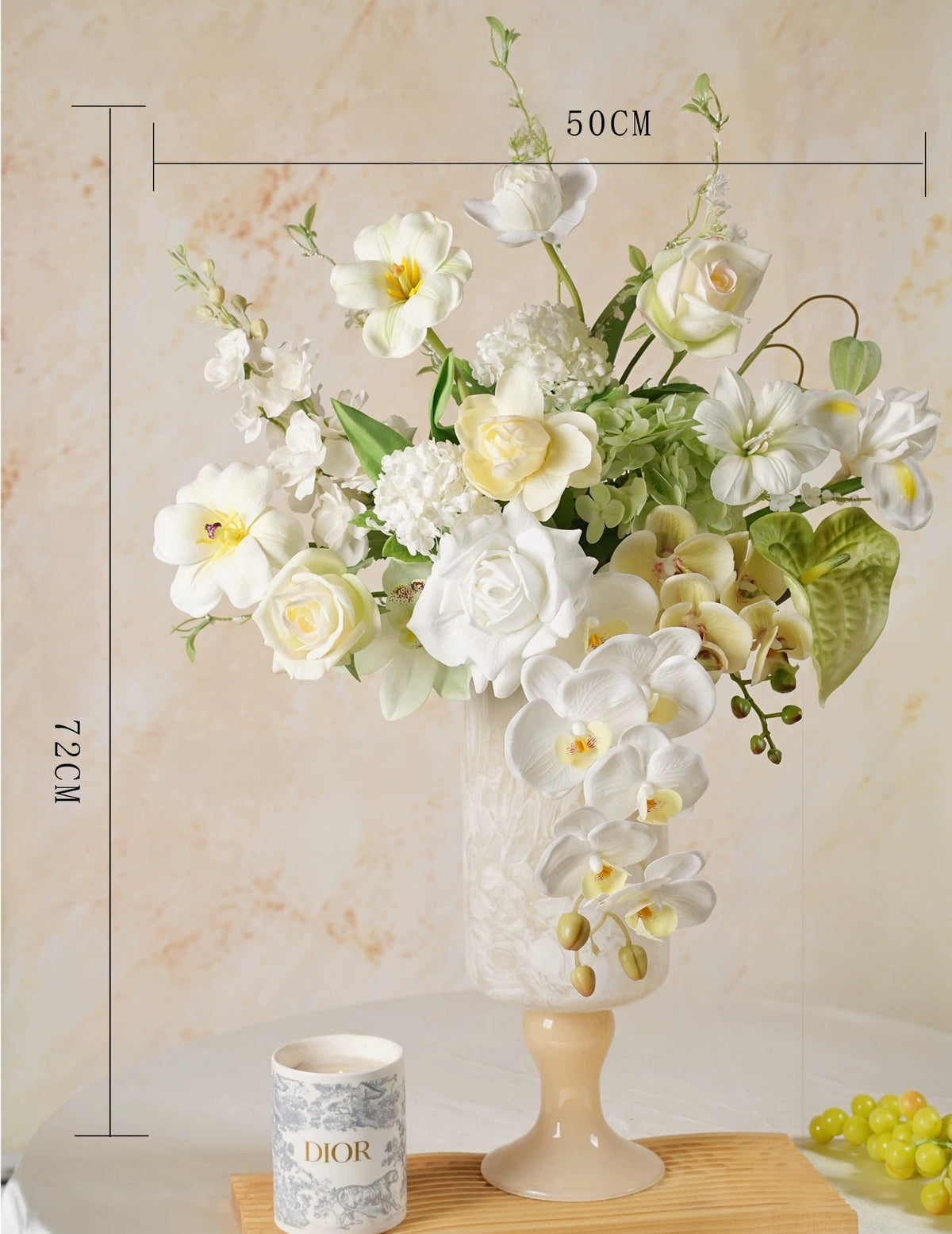 Elegantes Blumenstrauß-Arrangement mit Herbstmotiv | Luxuriöse Kunstblumen für Hochzeiten und Inneneinrichtung VB-113 (ohne Vase)