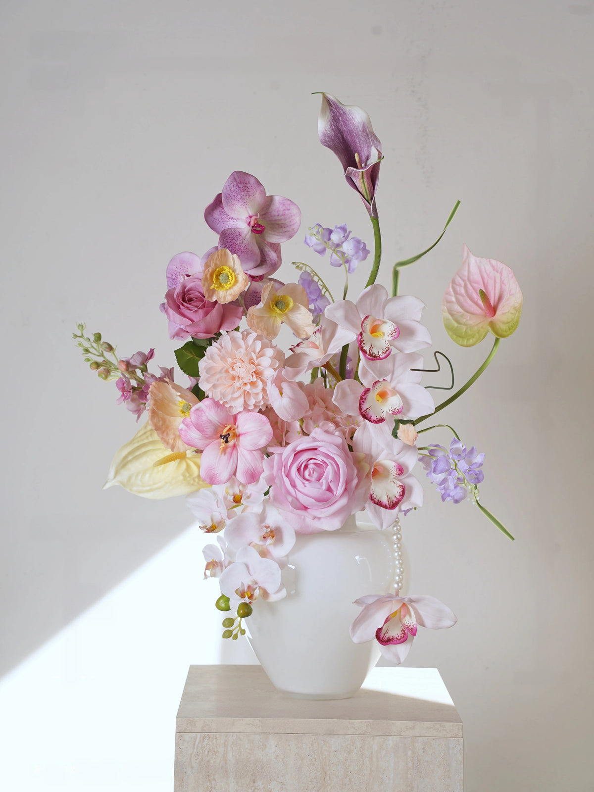 Elegantes Blumenstrauß-Arrangement mit Herbstmotiv | Luxuriöse Kunstblumen für Hochzeiten und Inneneinrichtung VB-113 (ohne Vase)