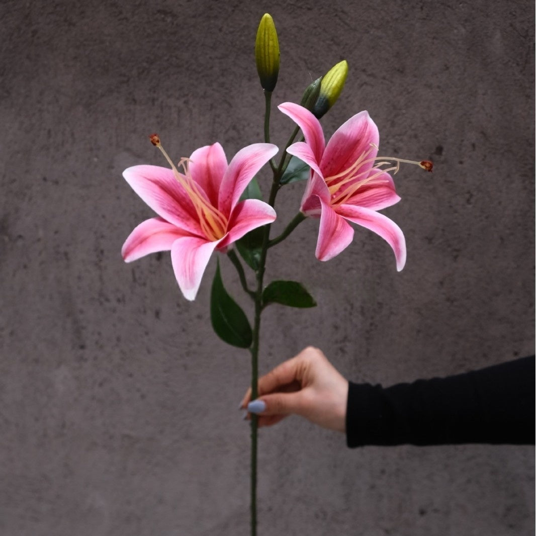 Multicolor Faux Lily Stem – Elegant Realistic Flower for Interior Styling & Floral Craft FS-1018