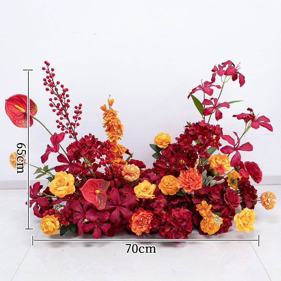 Arreglo de flores artificiales en durazno y blanco – Conjunto romántico para mesa de evento y decoración de señalización FA-263