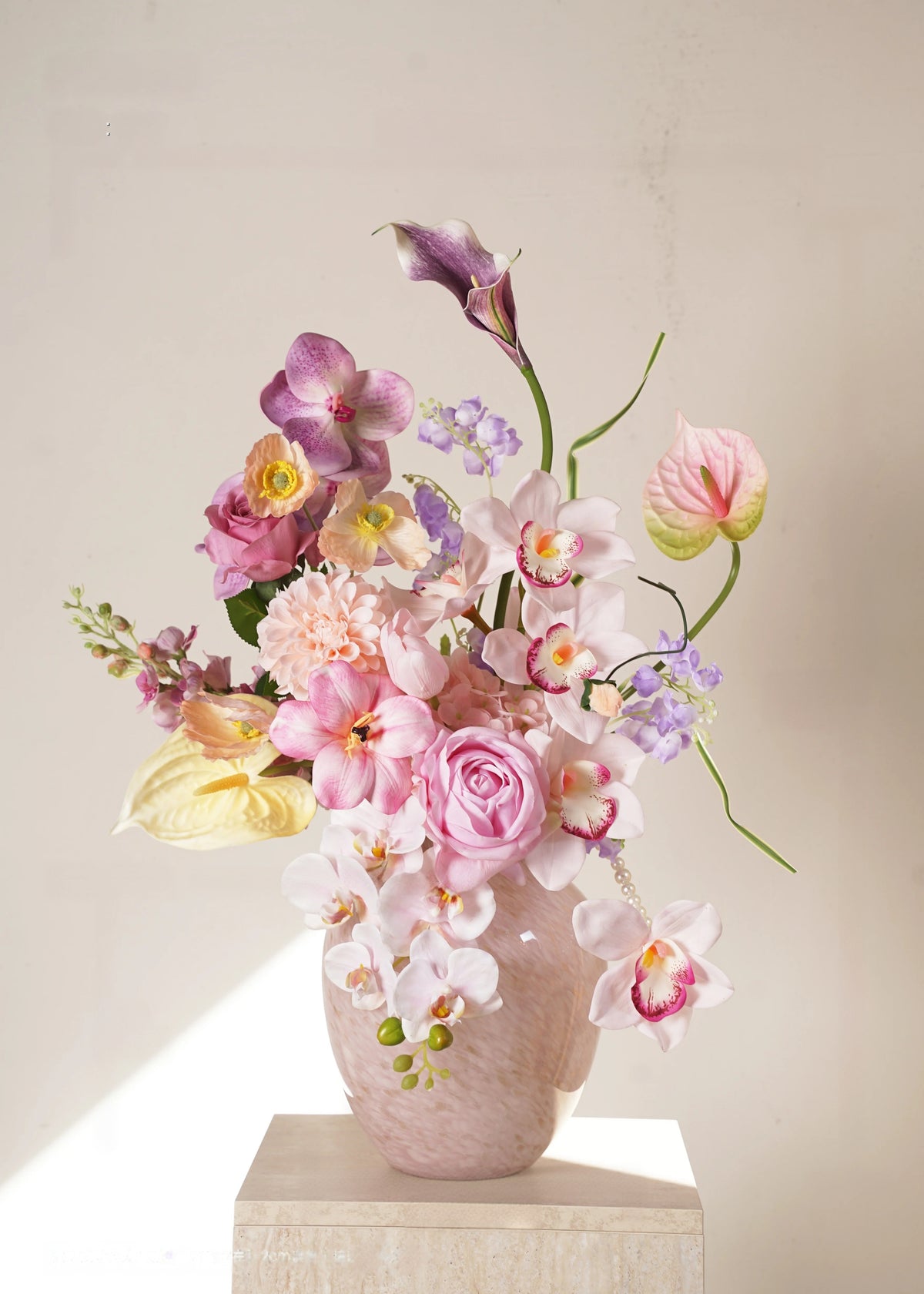 Elegantes Blumenstrauß-Arrangement mit Herbstmotiv | Luxuriöse Kunstblumen für Hochzeiten und Inneneinrichtung VB-113 (ohne Vase)