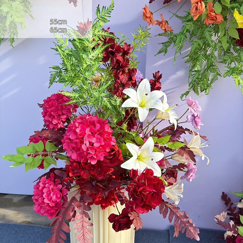 Valar Flower Red Wedding Aisle Artificial Flower Arrangements for Ceremony Backdrop & Venue Decoration WF-103