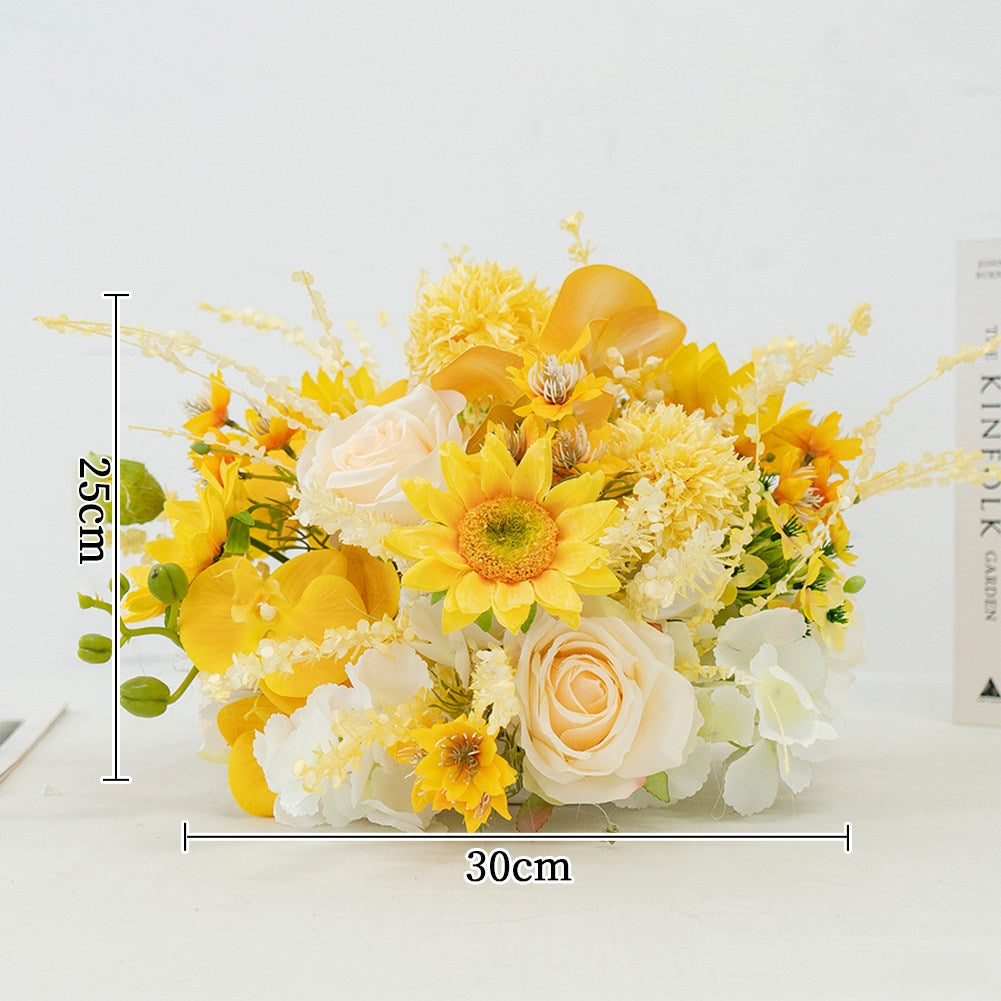 Arreglo Floral Artificial para Decoración de Bodas, Accesorio de Boda Hecho a Mano, Flores Artificiales para Pasillo de Boda al Aire Libre, Decoración de Escenario y Arreglo de Bola Floral TF-110