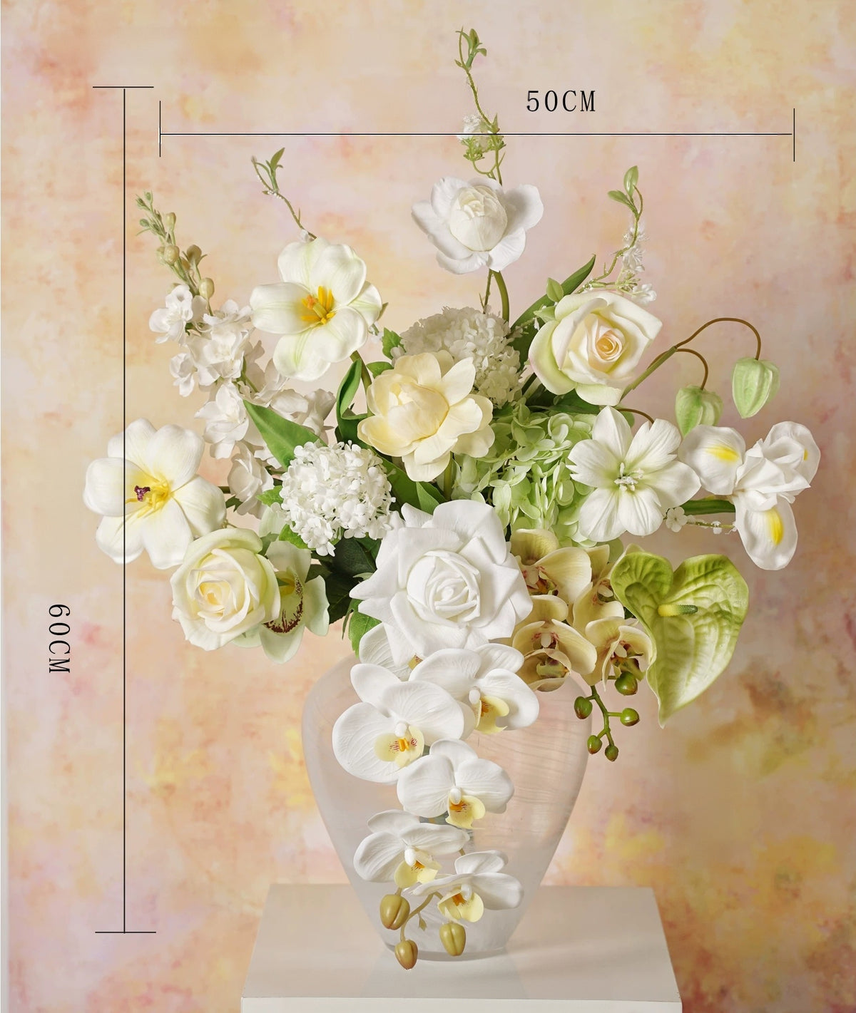 Elegantes Blumenstrauß-Arrangement mit Herbstmotiv | Luxuriöse Kunstblumen für Hochzeiten und Inneneinrichtung VB-113 (ohne Vase)