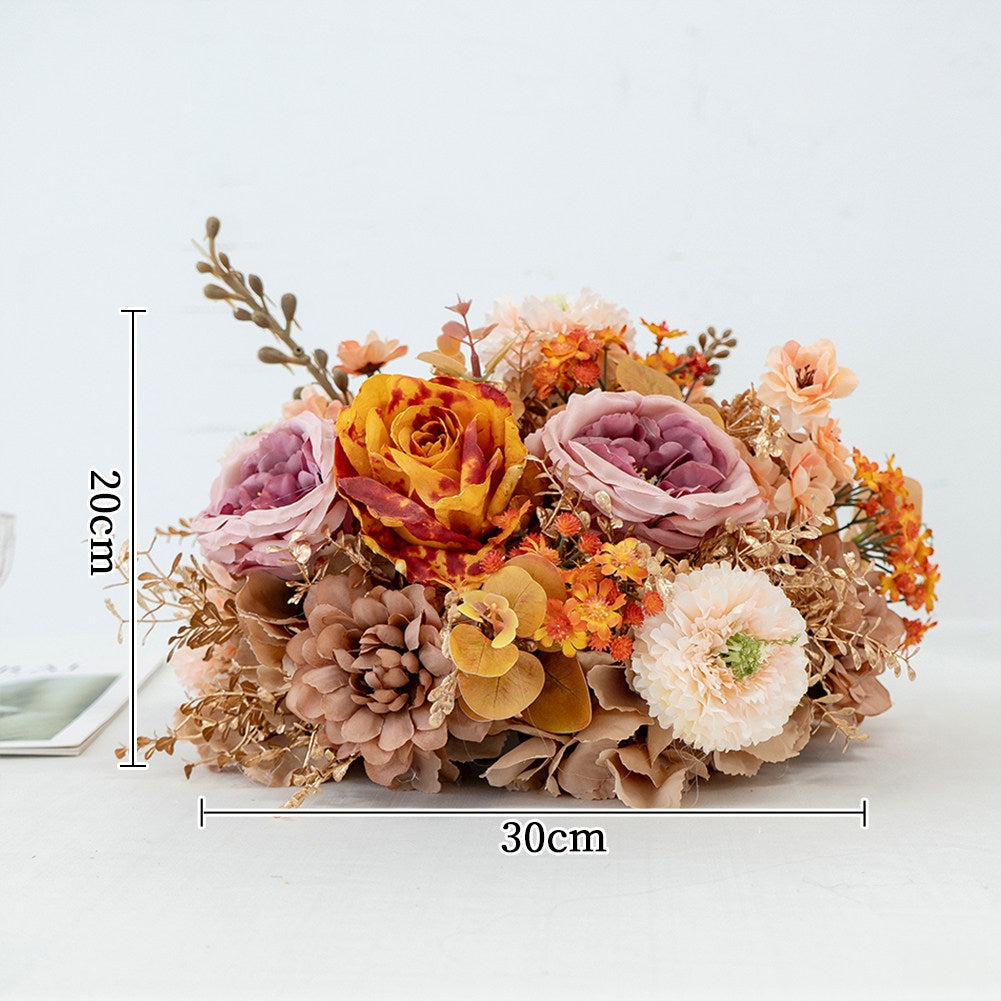 Arreglo Floral Artificial para Decoración de Bodas, Accesorio de Boda Hecho a Mano, Flores Artificiales para Pasillo de Boda al Aire Libre, Decoración de Escenario y Arreglo de Bola Floral TF-110