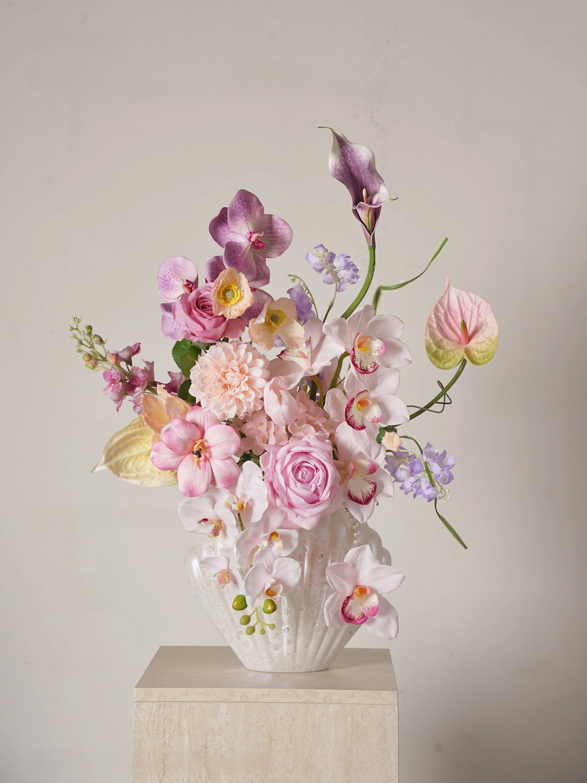 Elegantes Blumenstrauß-Arrangement mit Herbstmotiv | Luxuriöse Kunstblumen für Hochzeiten und Inneneinrichtung VB-113 (ohne Vase)