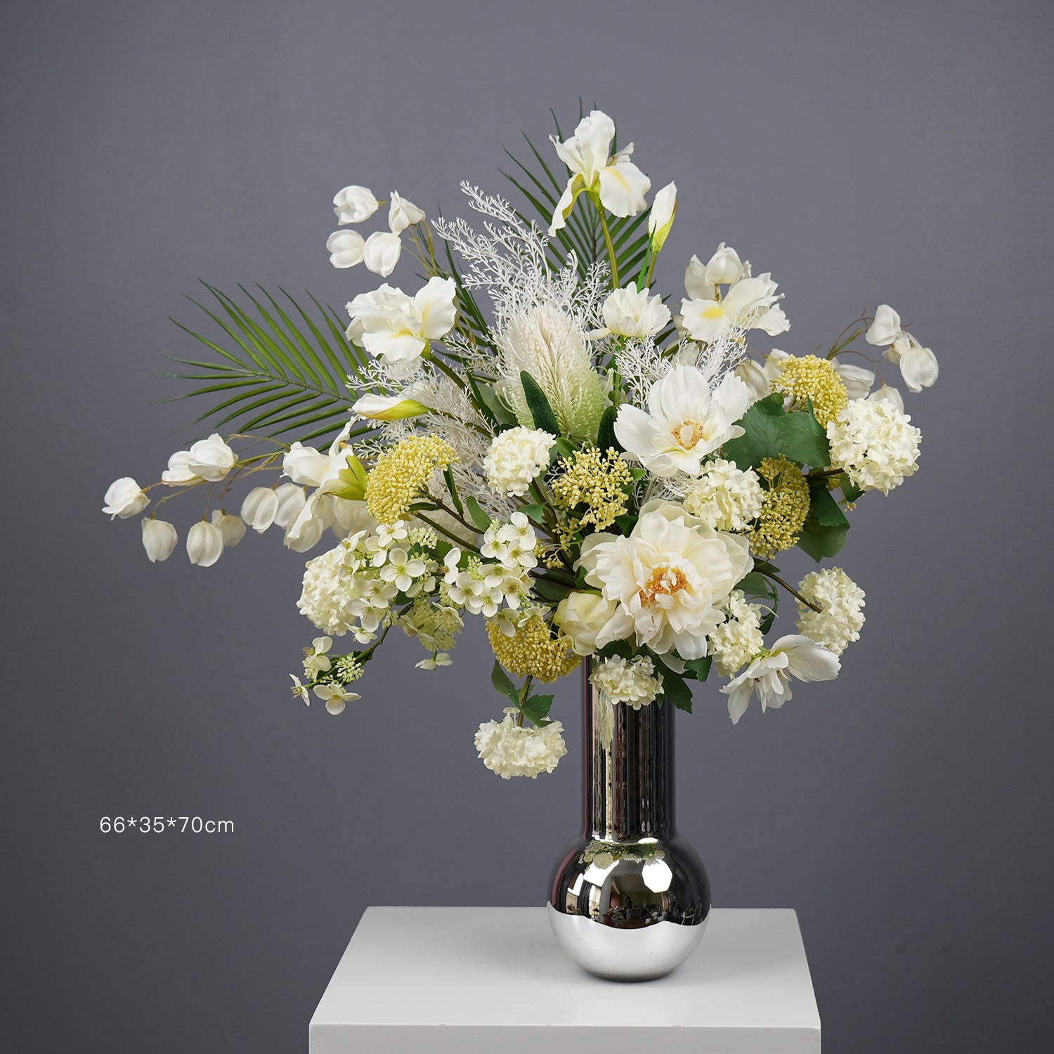 Romantic Naturalist Bridal Bouquet | Silk Floral Arrangement for Outdoor Weddings & Elegant Home Décor VB-103 (Without Vase)