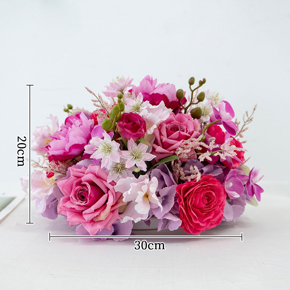 Arreglo Floral Artificial para Decoración de Bodas, Accesorio de Boda Hecho a Mano, Flores Artificiales para Pasillo de Boda al Aire Libre, Decoración de Escenario y Arreglo de Bola Floral TF-110