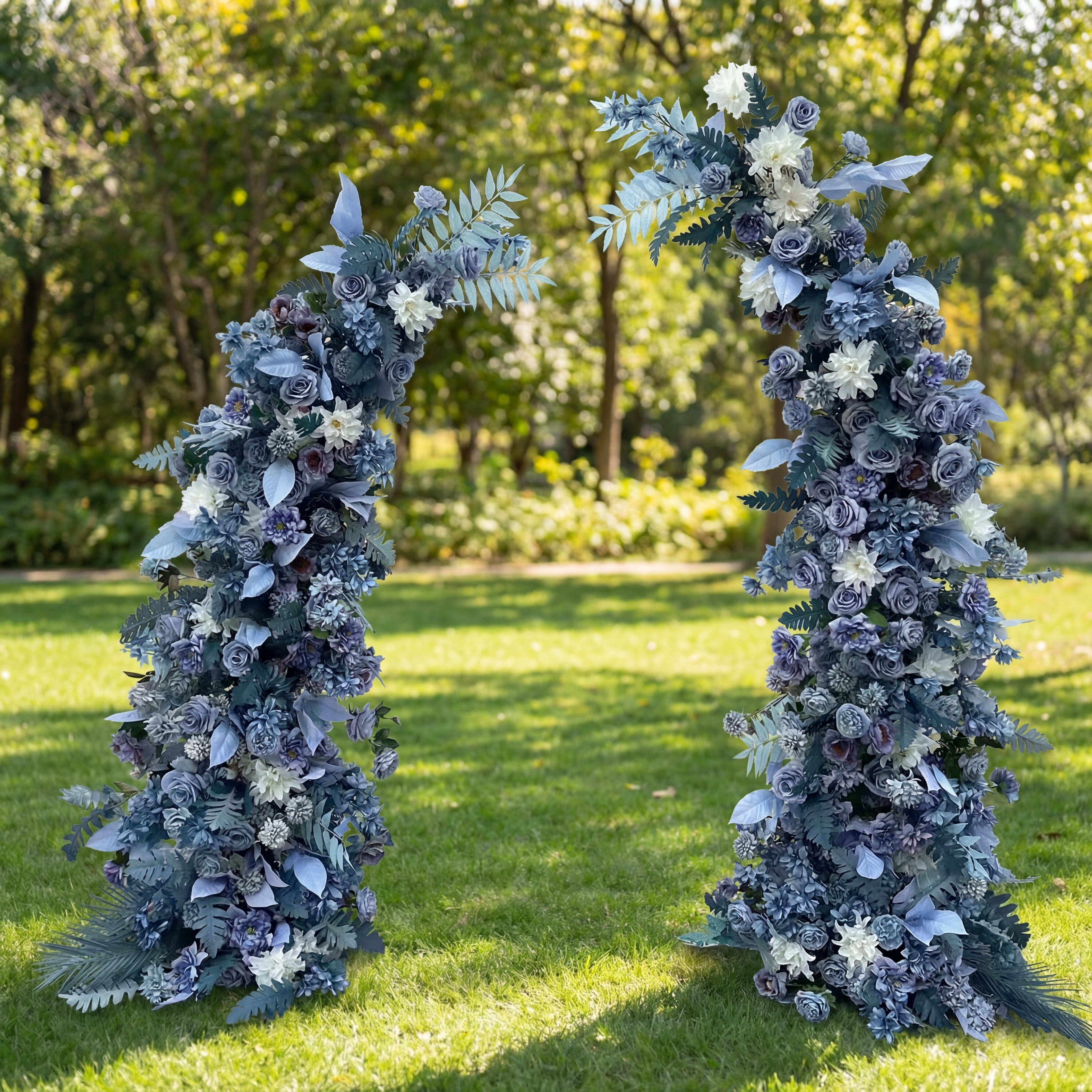 Elegant Moon Shape Wedding Ceremony Floral Arch - Artificial Flower Arch for Weddings, Events, and Special Occasions VA-325