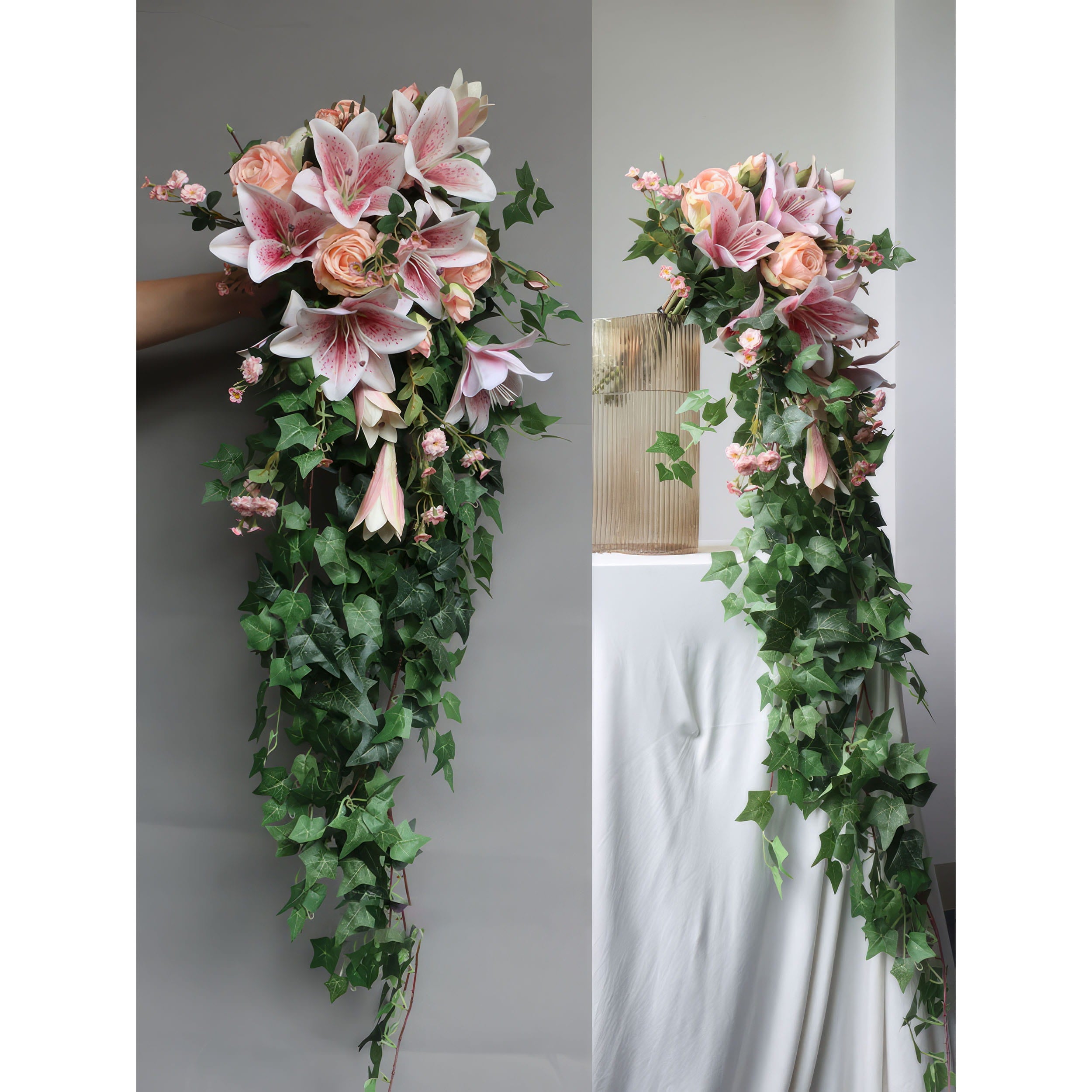 Elegant Artificial Floral Arrangements Bouquets - Realistic Silk Flowers for Weddings, Events, and Home Decor VB-201