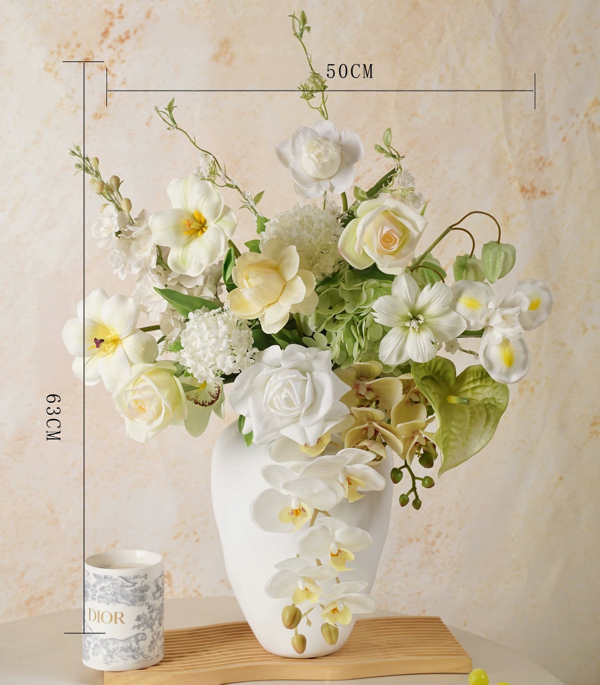 Elegantes Blumenstrauß-Arrangement mit Herbstmotiv | Luxuriöse Kunstblumen für Hochzeiten und Inneneinrichtung VB-113 (ohne Vase)