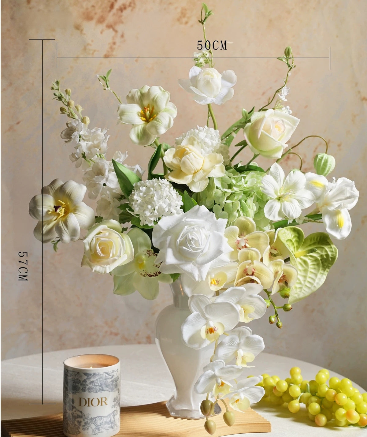 Elegantes Blumenstrauß-Arrangement mit Herbstmotiv | Luxuriöse Kunstblumen für Hochzeiten und Inneneinrichtung VB-113 (ohne Vase)