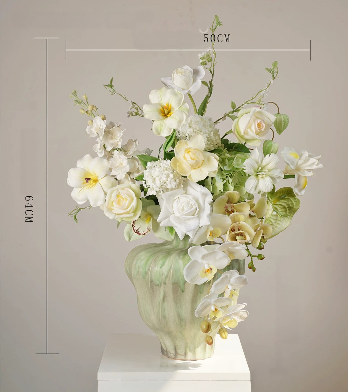 Elegantes Blumenstrauß-Arrangement mit Herbstmotiv | Luxuriöse Kunstblumen für Hochzeiten und Inneneinrichtung VB-113 (ohne Vase)