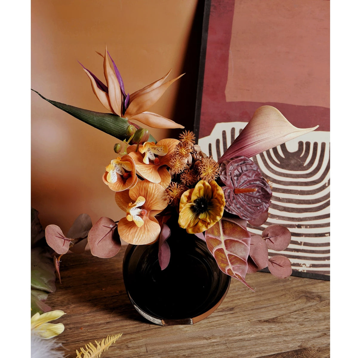ValarFlower Wabi Sabi Artificial Flower Arrangement, Luxury Autumn Floral Decor for Living Room and Event Styling VB-278