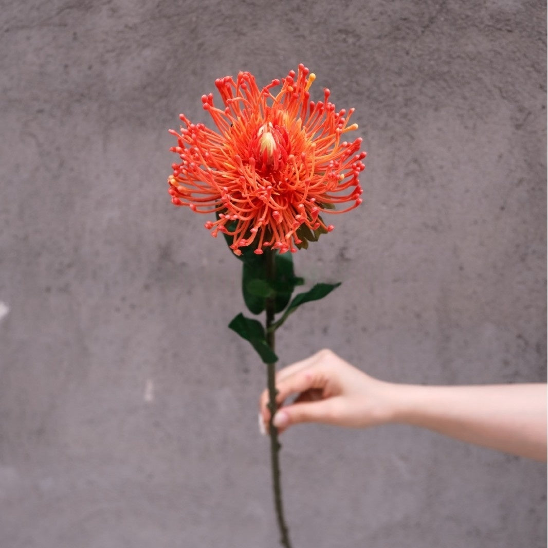 Warm Autumn Orange Silk Flower | Lifelike Faux Stem for Cozy Home Styling FS-1011B
