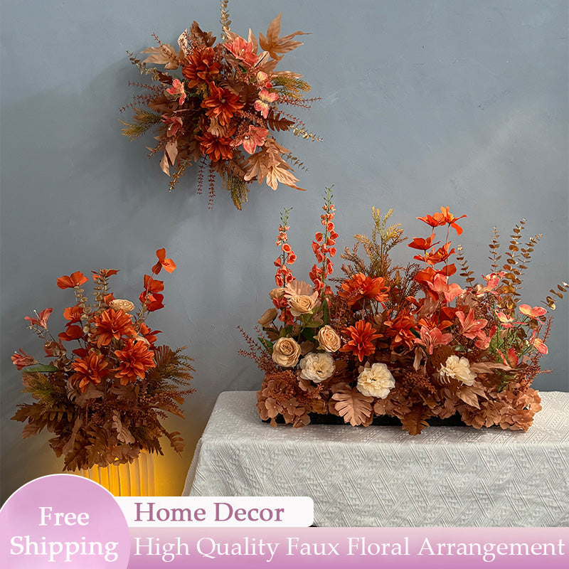 Luxuriöses Kunstblumenarrangement mit Herbstmotiven | Perfekt für Hochzeiten, als Event-Hintergrund und als herbstliche Heimdekoration FA-202