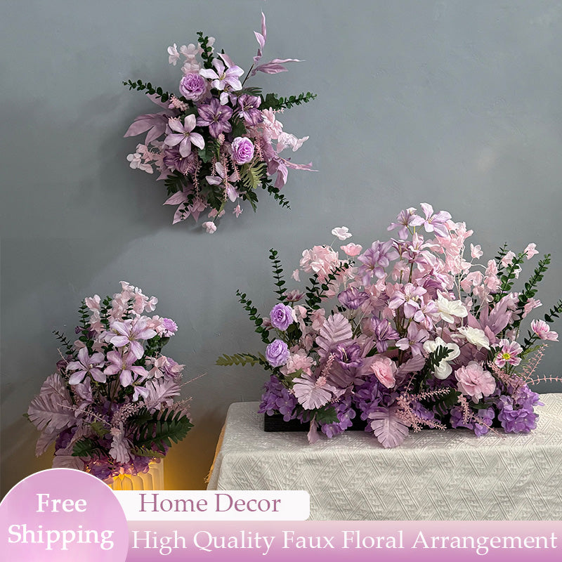 Zartes rosa und lila Kunstblumenarrangement | Perfekt für Hochzeiten, Veranstaltungen und romantische Heimdekoration FA-204