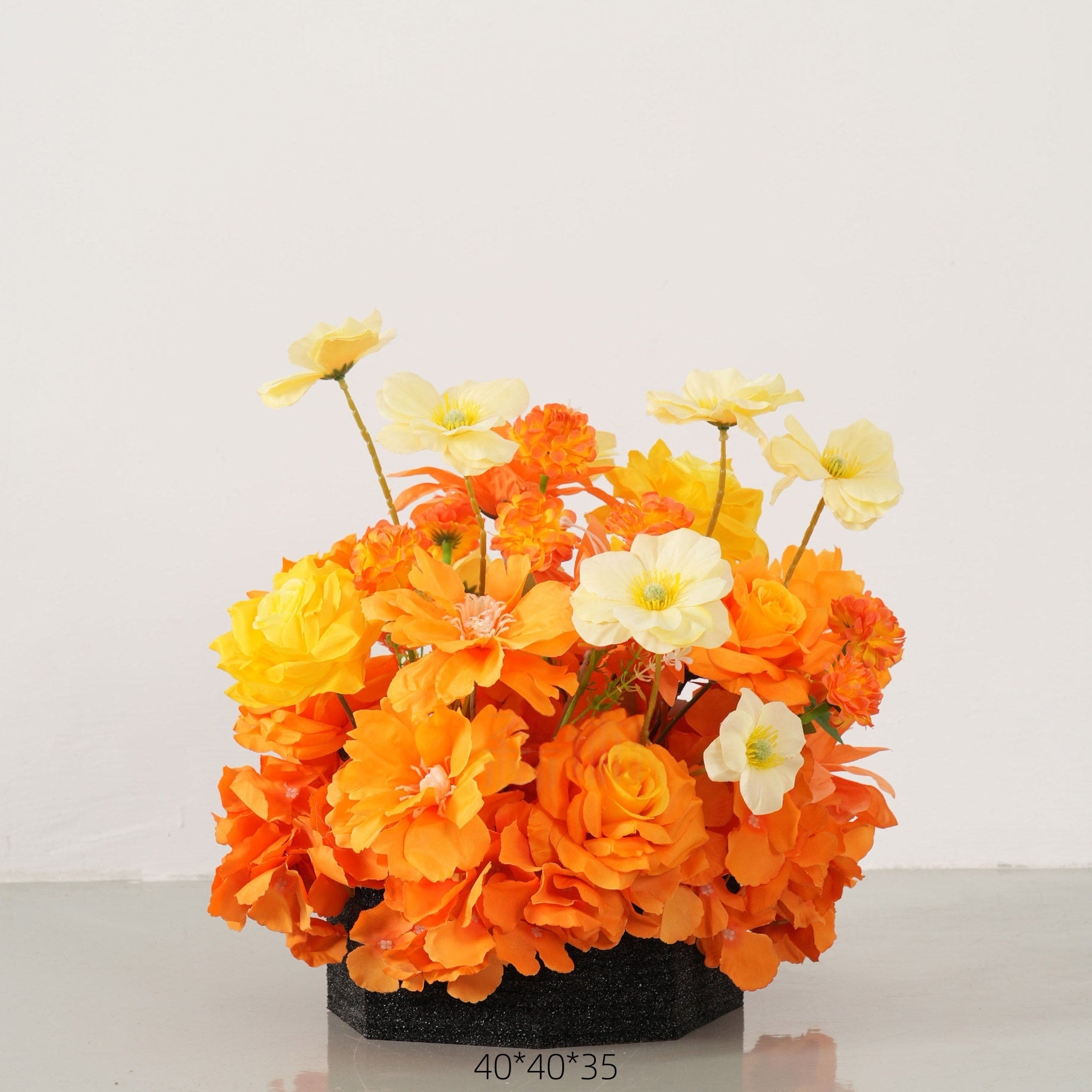 Configuración de flores artificiales inspiradas en la primavera – Conjunto de flores artificiales azules y amarillas para eventos FA-264
