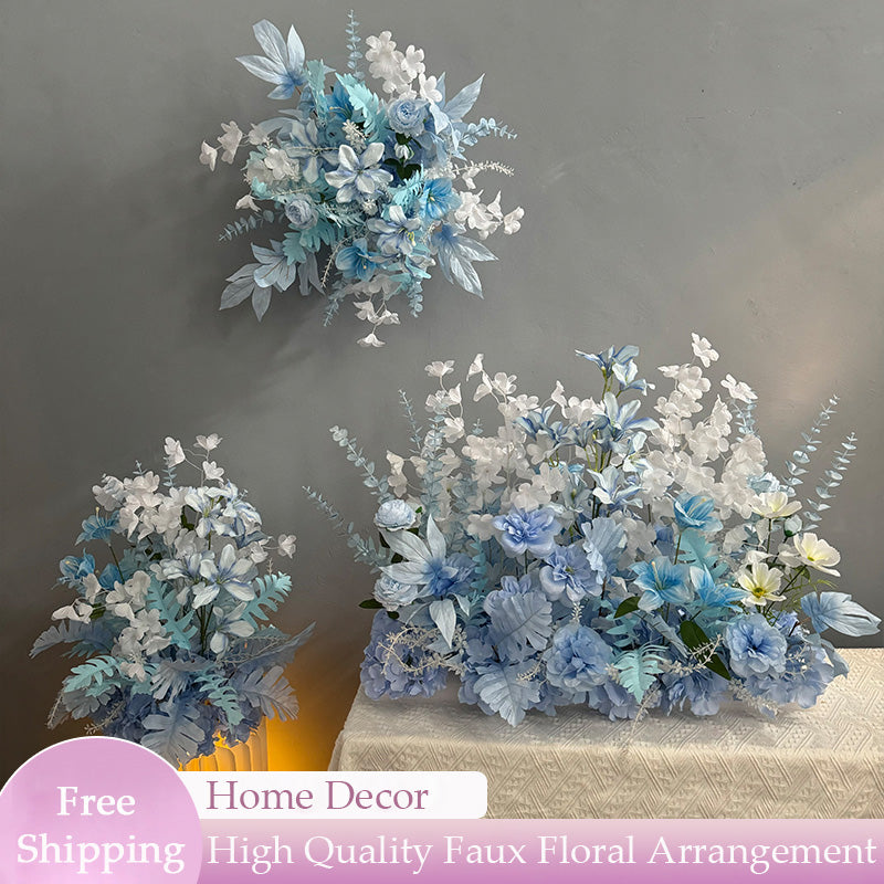 Elegantes Blumenarrangement-Set mit blauem Thema | Rustikales Boho-Dekor für Hochzeitsempfänge und Zeremonien FA-201