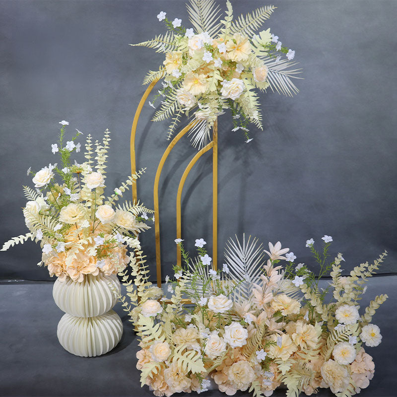 Elegant Champagne Faux Floral Arrangement | Perfect for Weddings, Events and Home Decor FA-206