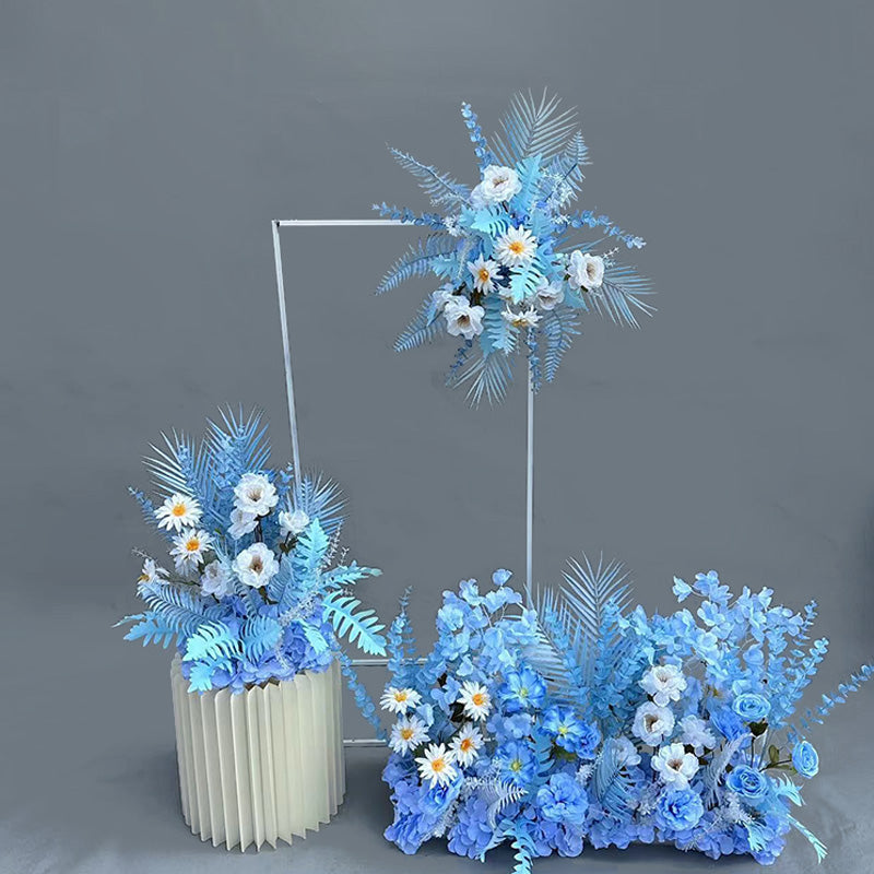 Elegantes Blumenarrangement-Set mit blauem Thema | Rustikales Boho-Dekor für Hochzeitsempfänge und Zeremonien FA-201