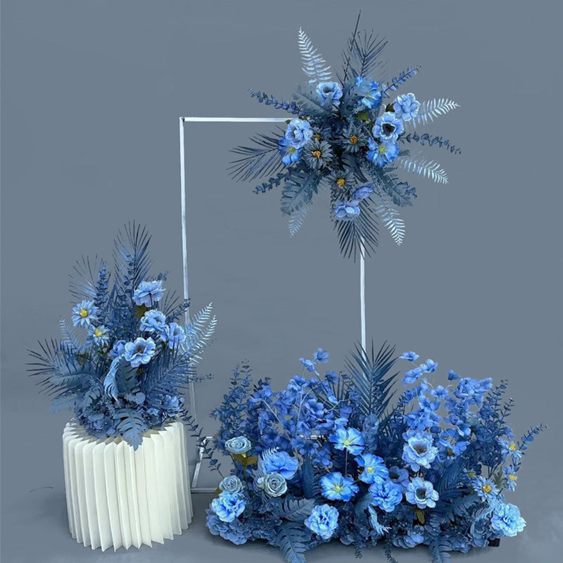 Elegantes Blumenarrangement-Set mit blauem Thema | Rustikales Boho-Dekor für Hochzeitsempfänge und Zeremonien FA-201