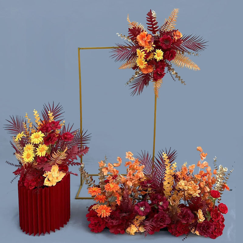 Luxuriöses Kunstblumenarrangement mit Herbstmotiven | Perfekt für Hochzeiten, als Event-Hintergrund und als herbstliche Heimdekoration FA-202