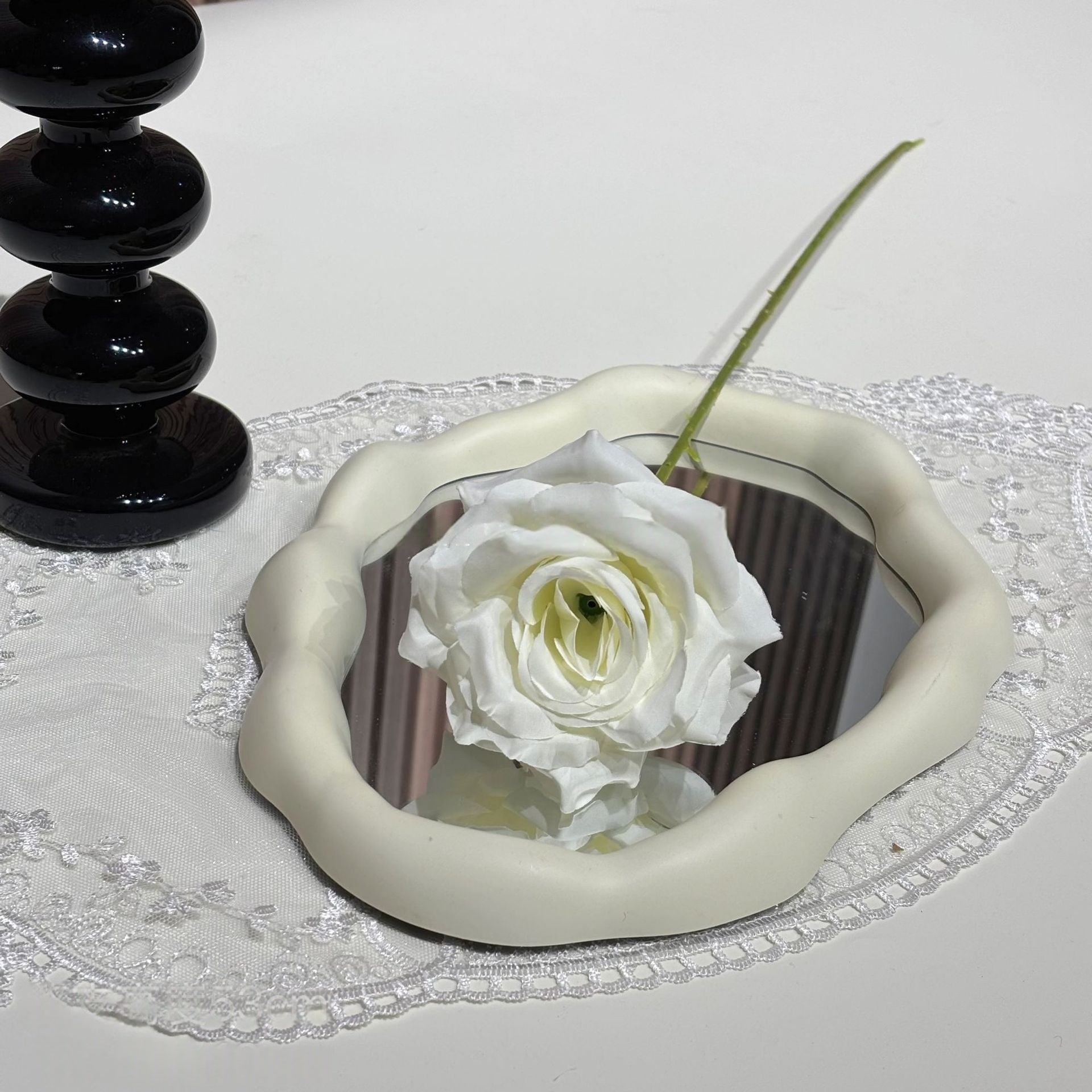 Schwarz-rosa Kunstblumen-Set – Moderne Geburtstagsparty-Hintergrunddekoration mit Kunstblumenarrangement FA-255