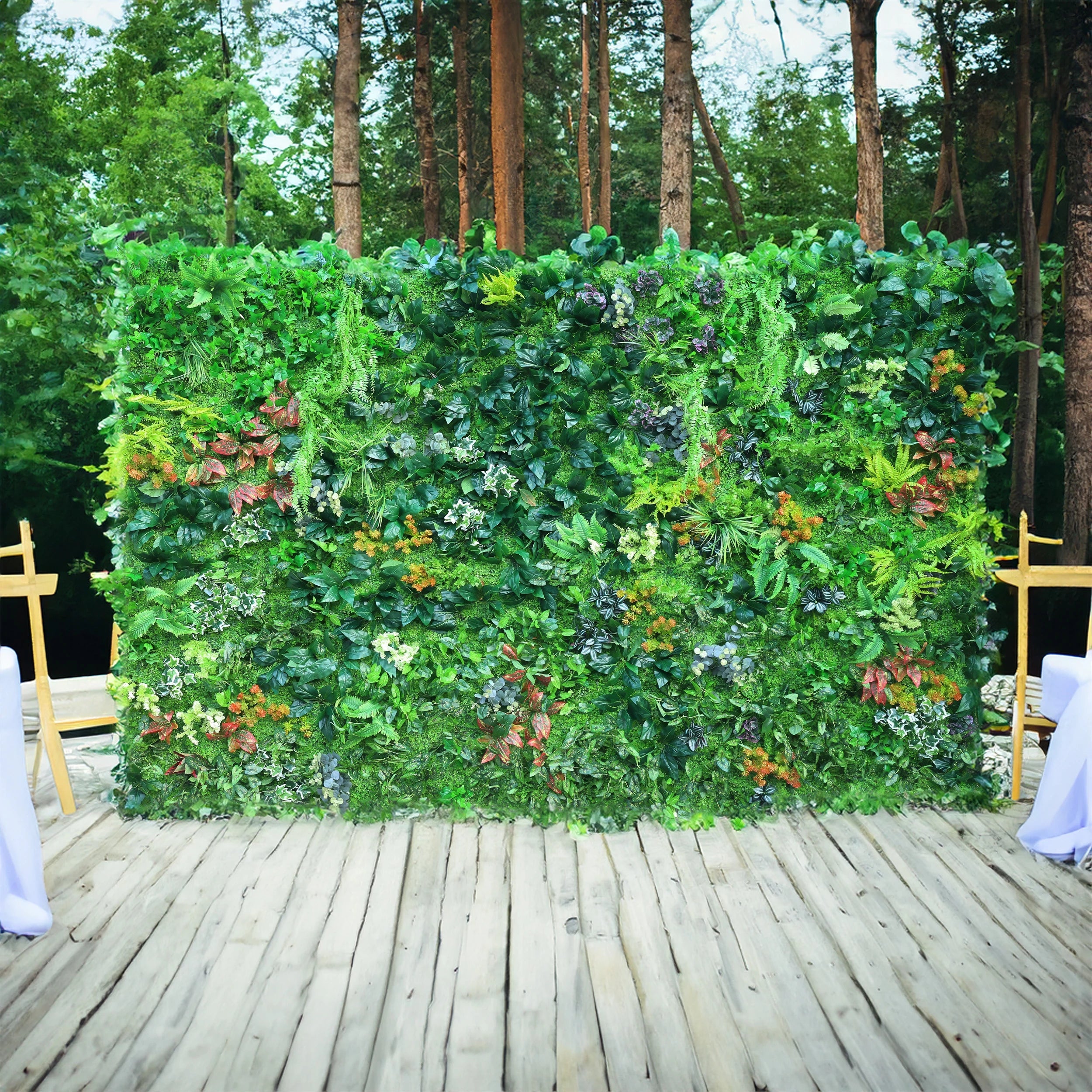 Valar Flower Roll Up Fabric Artificial Vivid Green Grass Wall Wedding Backdrop, Floral Party Decor, Event Photography-VF-426