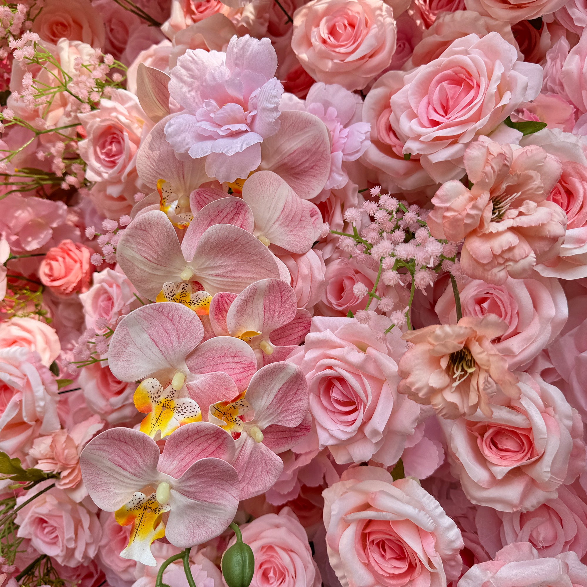 Captivating and Lush All - Pink Artificial Flower Backdrop by ValarFlowers: A Symphony of Softness for Your Events-VF-821
