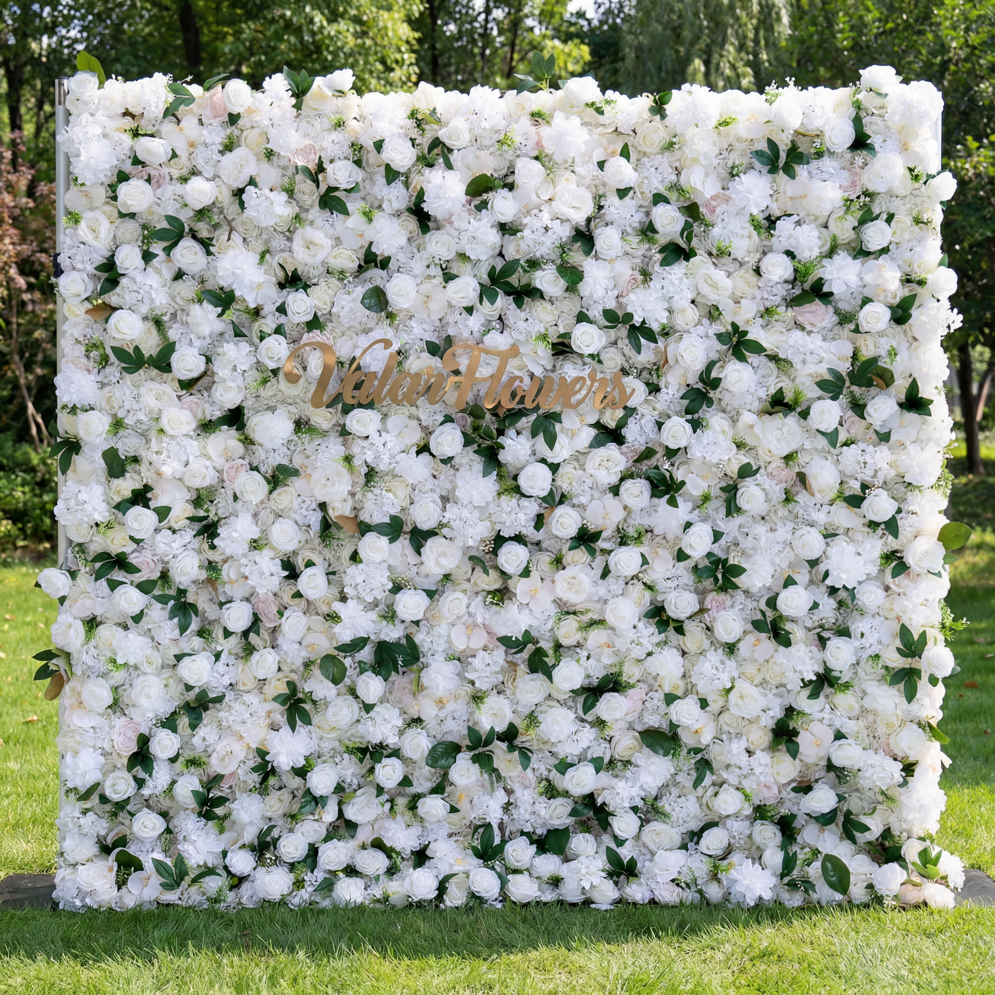 Valar Flower Roll Up Fabric Artificial Flower Wall Wedding Backdrop, Floral Party Decor, Event Photography-VF-309