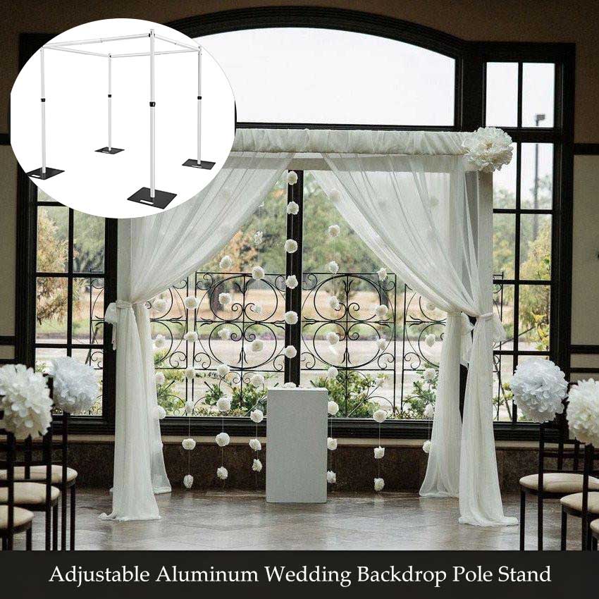 ValarFlower Adjustable Aluminum Frame Wedding Backdrop Stand – Perfect for Flower Walls, Wedding Backdrops, Event Decorations