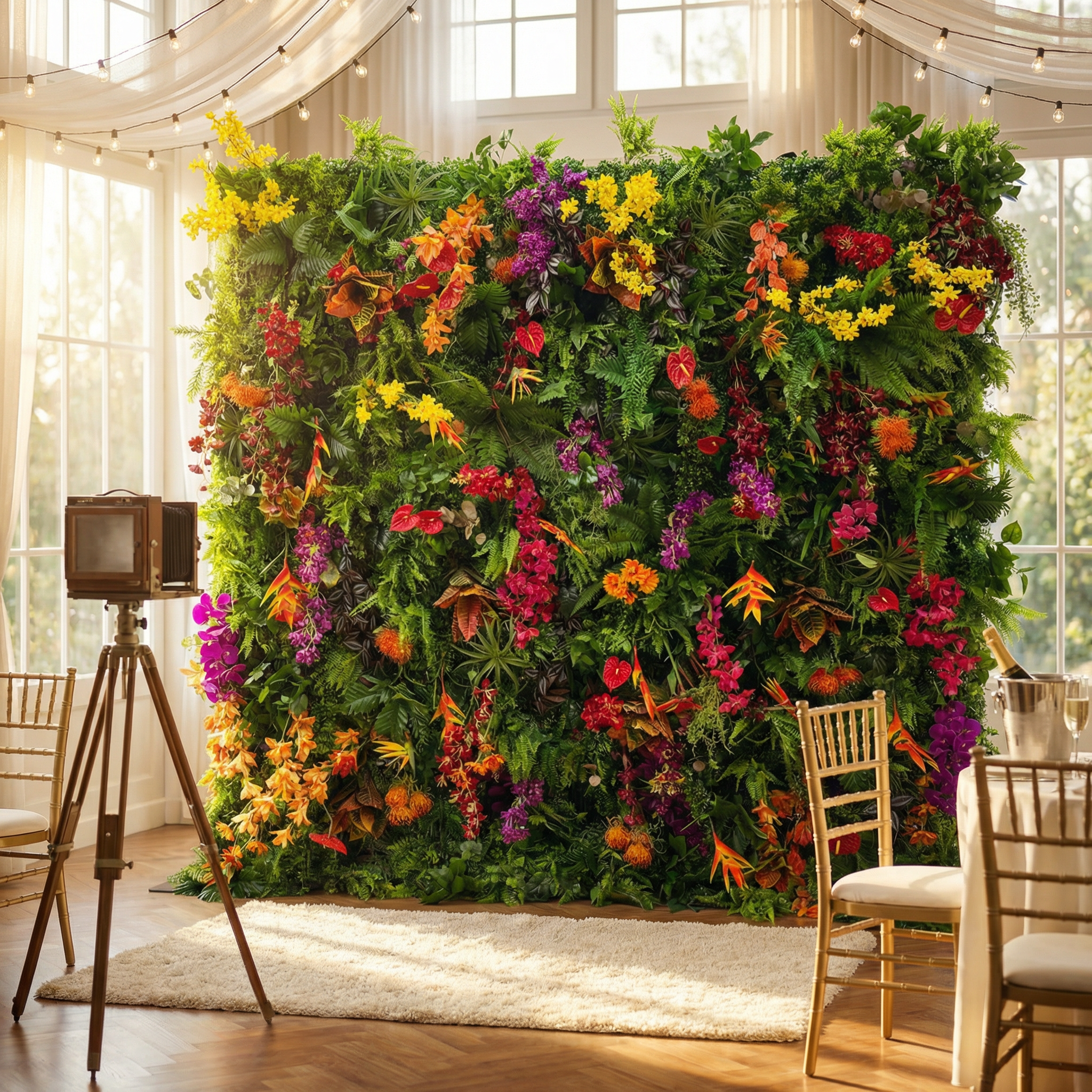 Valar Flower Tropical Jungle Flower Wall Backdrop – Artificial Greenery & Event Decor VF-835